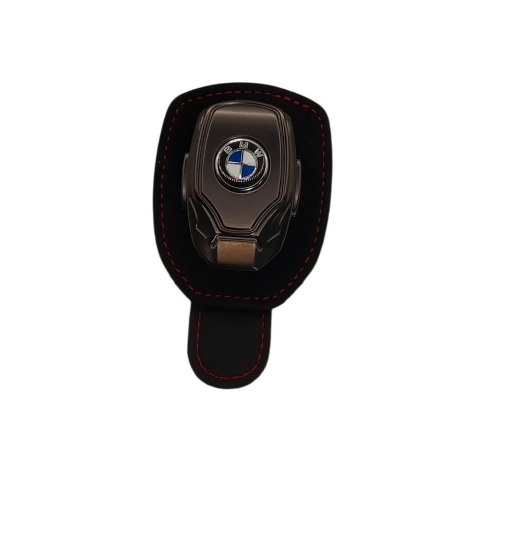 BMW Car Sun Visor Sunglasses Magnetic Leather holder Eyeglass Hanger Clip